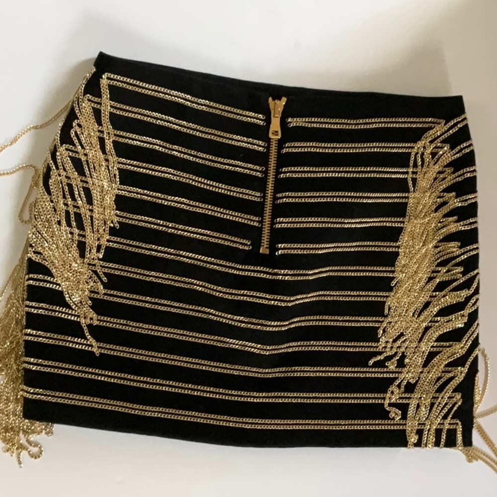 Golden and Black Tassel Skirt